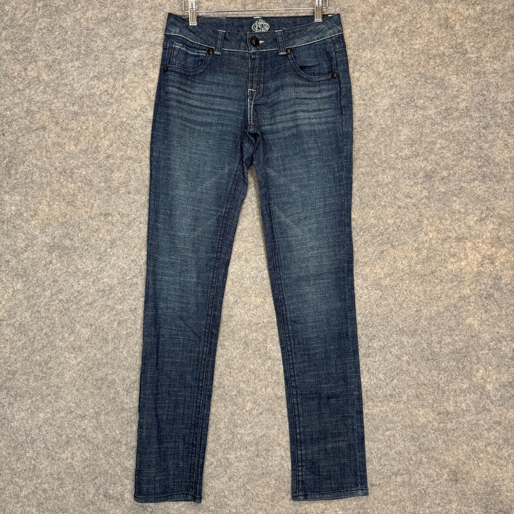 JNCO Jeans‎ Womens 27 Skinny Low Rise Dark Blue Denim Pants Y2k Streetwear Skate